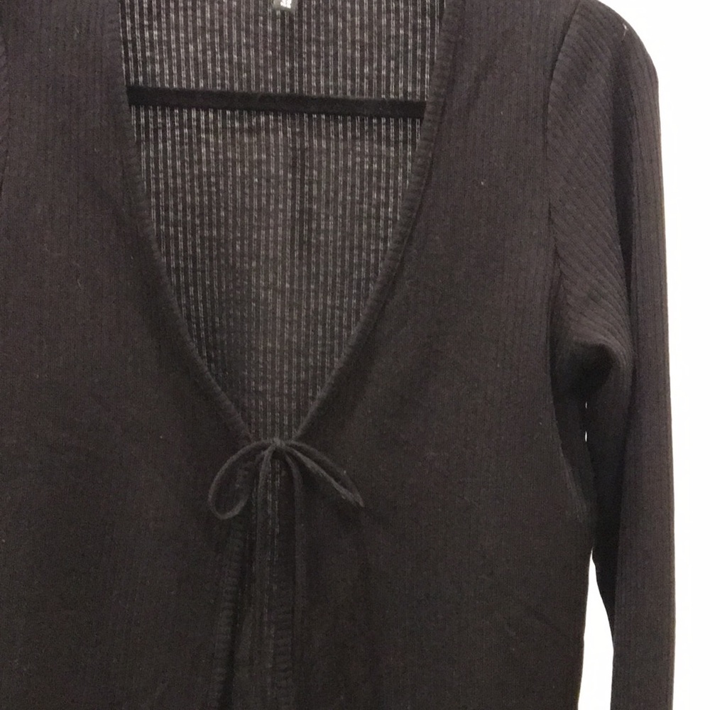 Black Tie-Front Top - Picture 5 of 6